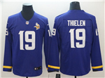 Minnesota Vikings #19 Adam Thielen Purple Therma Long Sleeve Jersey