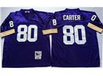 Minnesota Vikings #80 Cris Carter Throwback Purple Jersey