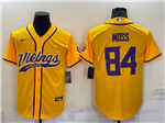 Minnesota Vikings #84 Randy Moss Gold Baseball Cool Base Jersey