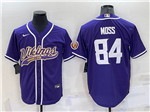Minnesota Vikings #84 Randy Moss Purple Baseball Cool Base Jersey
