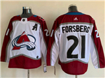 Colorado Avalanche #21 Peter Forsberg White Jersey