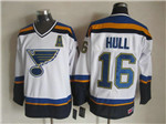 St. Louis Blues #16 Brett Hull 1998 CCM Vintage White Jersey