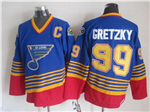 St. Louis Blues #99 Wayne Gretzky 1996 CCM Vintage Blue Jersey