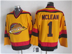 Vancouver Canucks #1 Kirk McLean 1989 CCM Vintage Yellow Jersey