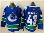Vancouver Canucks #43 Quinn Hughes Home Blue Jersey