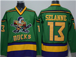 Mighty Ducks #13 Teemu Selanne CCM Vintage Green Movie Jersey