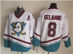 Mighty Ducks of Anaheim #8 Teemu Selanne 1997 CCM Vintage White Jersey