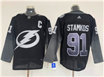 Tampa Bay Lightning #91 Steven Stamkos Alternate Black Jersey