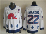 Quebec Nordiques #22 Mario Marois CCM Vintage White Jersey