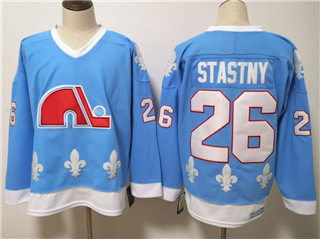 Quebec Nordiques #26 Peter Stastny CCM Vintage Light Blue Jersey