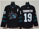 San Jose Sharks #19 Joe Thornton Black Jersey