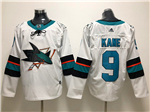 San Jose Sharks #9 Evander Kane White Jersey
