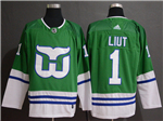 Hartford Whalers #1 Mike Liut Green Jersey