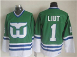Hartford Whalers #1 Mike Liut 1989 Vintage CCM Green Jersey