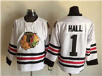 Chicago Blackhawks #1 Glenn Hall 1963 CCM Vintage White Jersey