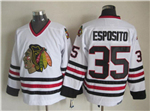 Chicago Blackhawks #35 Tony Esposito CCM Vintage White Jersey