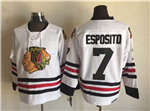 Chicago Blackhawks #7 Phil Esposito 1963 CCM Vintage White Jersey