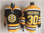 Boston Bruins #30 Gerry Cheevers Vintage CCM Black Jersey