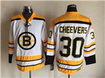 Boston Bruins #30 Gerry Cheevers Vintage CCM White Jersey