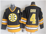 Boston Bruins #4 Bobby Orr 1970's Vintage CCM Black Jersey