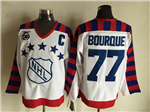 Boston Bruins #77 Ray Bourque 1992 All Star Game Vintage CCM 75th White Jersey