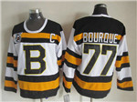 Boston Bruins #77 Ray Bourque 1992 Vintage CCM 75th White Jersey