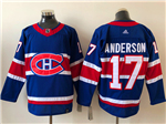 Montreal Canadiens #17 Josh Anderson Royal Blue 2020/21 Reverse Retro Jersey