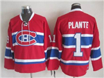 Montreal Canadiens #1 Jacques Plante CCM Vintage Red Jersey