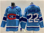 Montreal Canadiens #22 Cole Caufield Blue Reverse Retro 2.0 Jersey