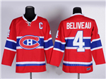 Montreal Canadiens #4 Jean Beliveau CCM Vintage Red Jersey