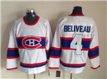 Montreal Canadiens #4 Jean Beliveau 1945 CCM Vintage White Jersey