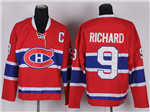 Montreal Canadiens #9 Maurice Richard CCM Vintage Red Jersey