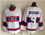 Montreal Canadiens #9 Maurice Richard 1945 CCM Vintage White Jersey