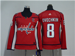 Washington Capitals #8 Alexander Ovechkin Women's Red Jersey