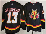 Calgary Flames #13 Johnny Gaudreau Black 2020/21 Reverse Retro Jersey