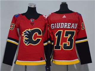 Calgary Flames #13 Johnny Gaudreau Women's Home Red Jersey