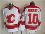 Calgary Flames #10 Gary Roberts 1989 CCM Vintage White Jersey