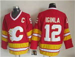 Calgary Flames #12 Jarome Iginla 1989 CCM Vintage Red Jersey