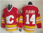 Calgary Flames #14 Theoren Fleury 1989 CCM Vintage Red Jersey