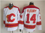 Calgary Flames #14 Theoren Fleury 1989 CCM Vintage White Jersey
