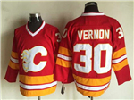 Calgary Flames #30 Mike Vernon 1989 CCM Vintage Red Jersey