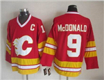 Calgary Flames #9 Lanny McDonald 1989 CCM Vintage Red Jersey