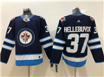 Winnipeg Jets #37 Connor Hellebuyck Home Navy Jersey