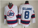 Winnipeg Jets #8 Teemu Selanne 1992 CCM Vintage White Jersey