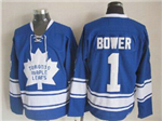 Toronto Maple Leafs #1 Johnny Bower 1967 CCM Vintage Blue Jersey