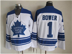 Toronto Maple Leafs #1 Johnny Bower 1967 CCM Vintage White Jersey