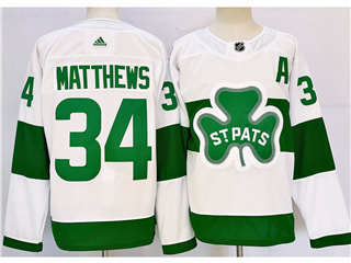Toronto Maple Leafs #34 Auston Matthews White 2019 St.Patrick's Day Jersey