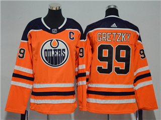 Edmonton Oilers #99 Wayne Gretzky Women's Orange Jersey