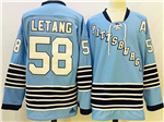 Pittsburgh Penguins #58 Kris Letang Blue Heritage Classics Jersey