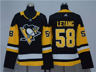 Pittsburgh Penguins #58 Kris Letang Women's Black Jersey